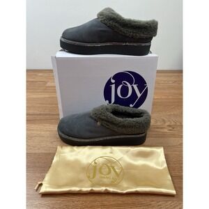Clean Boss Joy Glamorous Cozy Slippers w/ Orthotic Insoles Gray 8 WIDE NEW